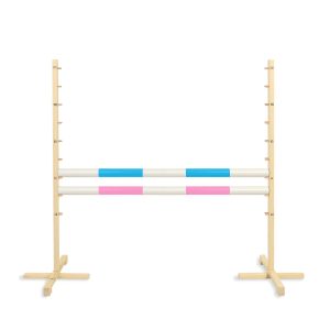 Springhindernis für Hobby-Pferd 120cm, mit zwei Stangen - helles Blau und helles Rosa
