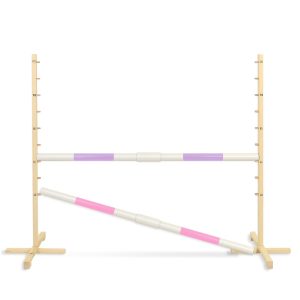 Springhindernis für Hobby-Pferd 160 cm, h-120 cm, mit zwei Stangen - helles Lila und helles Rosa