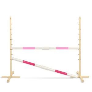 Springhindernis für Hobby-Pferd 160 cm, h-120 cm, mit zwei Stangen - helles Rosa und Pink